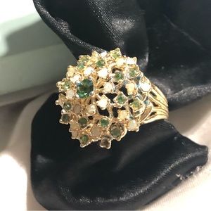 Antique gold dome stone ring 7.5
